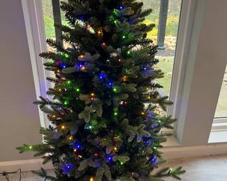 4 ft tree, can have white or multi colored lights
