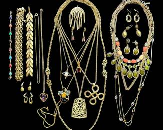 Gold Toned Costume Jewelry Monet, Trifari, Sarah Coventry, More