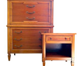 Thomasville Highboy Dresser And Nightstand