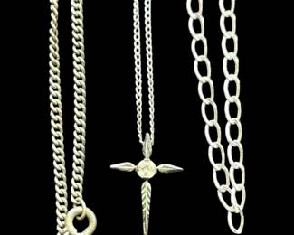 Sterling Silver Necklace, Chain, Bracelet 9.56g