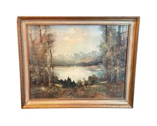 41.5 x34.5 Vintage Summer Day Painting Print By L. Bauer