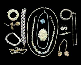 Crystal And Silver Toned Costume Jewelry Napier, Sarah Coventry, More