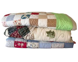 3 Machine Made Patchwork Quilts