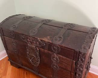 Substantial  impressive antique trunk 