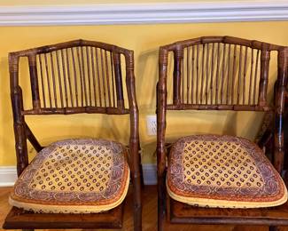 Set of 8 bamboo / rattan chairs