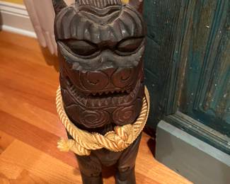 Pr. Carved wood Foo Dogs