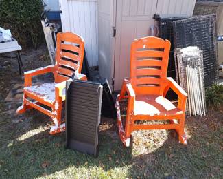 plastic rockers, dog ramp, XL dog crates, metal shelving