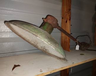 vintage enamel railroad light