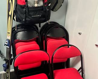  Having Company?  2 Sets of 5 Padded Folding Chairs Available, Elan Parabolic SCX Cap Skis, Scott Ski Poles, Elite Field Animal Carrier, North Face Badlands 75 Internal Frame Hiking Backpack.