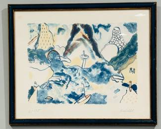  Aristodimos Kaldis "Landscape" Lithograph, 21" x 17.5", Pencil Signed and Numbered, 61-175. 