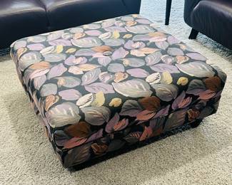 Carter Square Upholstered Ottoman, 35" x 15"h, Includes 3 Matching Throw Pillows. 