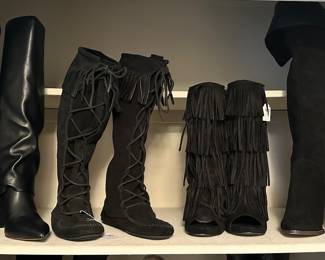Marc Fischer Boots (9.5) with Minnetonka Suede Frings Moccasin Style Boots, Crown Vintage Knee High Boots and More! 