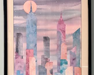 Henry Howells 1989 Signed Print, "Empire Moon" 27" x 41"