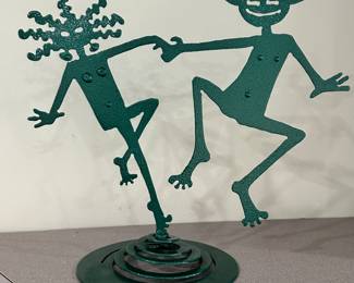 Rosemary Pozzi Franzetti Metal Sculpture Earthquake Detector 11" Signed 1991