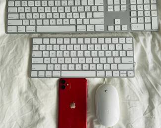 Wonderful Apple Accessories Available including an IPhone 11 64gb in Red, Apple Magic Keyboard and Apple USB Keyboard. 