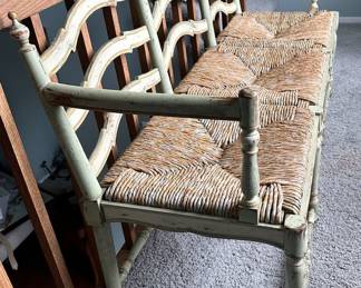 Side View of the Habersham Ladder Back Bench.