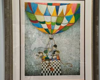 Graciela Rodo Boulanger (Bolivia, B. 1935), "Voyage de Noces", Lithograph in Color on Arches Paper, Pencil Signed 161/200. 27.75" x 21.25".