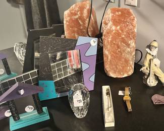 Several MCM Picture Frames Available Shown with an Extra Large Himalayan Salt Lamp and Additional Home Decor.