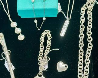 Several Additional Pieces of Tiffany & Co. Available Including "Pearls by the Yard" Designed by Elsa Peretti, Silver Triple Disc Drop Pendant Necklace, Solid Bar and More!