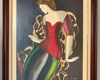 Lovely Linda LeKinff (French, B. 1949), "Soiree Reussie" Serigraph on Paper, Number 61/350.  29.5" x 35.75".