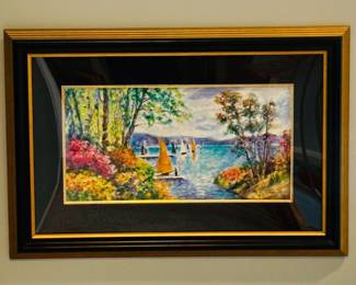 Vibrant Dimitri Polak (1922-2008) Signed and Numbered 404/480 Serigraph, 33" x 22.5".