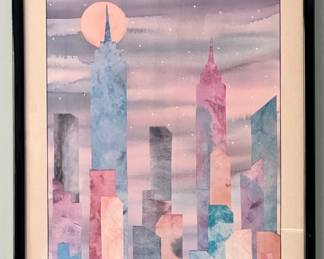 Henry Howells 1989 Signed Print, "Empire Moon" 27" x 41"