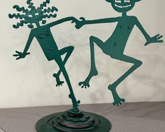 Rosemary Pozzi Franzetti Metal Sculpture Earthquake Detector 11" Signed 1991