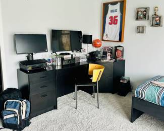 Upstairs Boy Room with Wonderful Decor and Sports Memorabilia. 