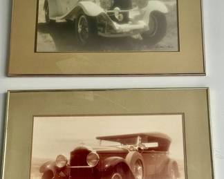 Two Additional William Plante (American, 20th Century) Sepia-Toned Signed Photographic Prints, One of Three Available, Includes a Packard Phaeton & Isotta Fraschini Tipo Luxury Italian Car. 32" x 24"