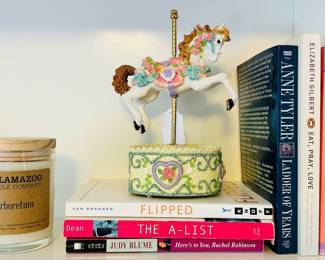 Gift Gallery "Fascination Waltz" Musical Carriage Horse Shown with Great Teen Books!