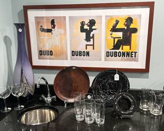 More Glass, Ceramic and Art Available in our Bar Area.