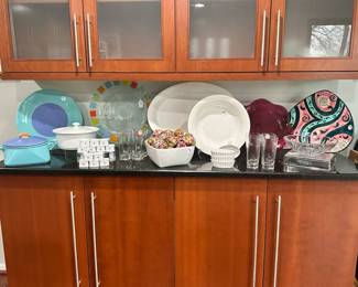Porcelain, Ceramic, Glass Kitchen Serving Pieces Available.