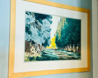 Menalkas Selander, "West From Portland, OR." Signed WaterColor, 29" x 22".