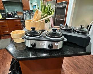 One of Many TRU Dual Crock Buffet Slow Cookers Available, New In Box.