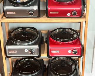 Crock Pot Warmers in Varied Sizes that Can be Connected to One Another or Used Independently.