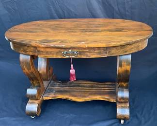 Wooden Table On Wheels 