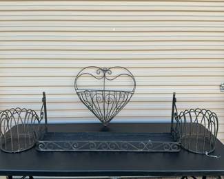 Iron Wire Plant Baskets And Shelf