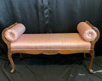 Pink Upholstered Settee