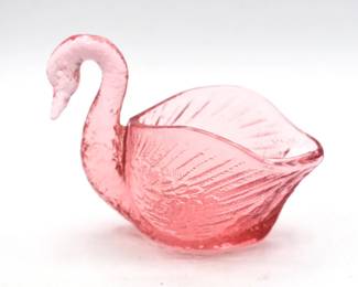 Pink Glass Tiara Swan Dish or Bowl
