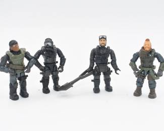 Four Mega Construx Call of Duty Articulated Action Figures
