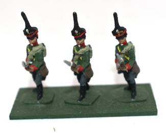 Three Hand-Painted Lead Alloy Napoleonic Wars Infantry Figures
