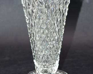 Indiana Glass 'Diamond Point' Clear Pressed Glass Pedestal Vase
