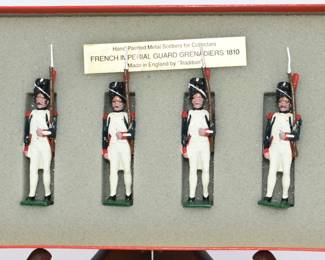 Six Tradition Hand-Painted Metal French Imperial Guard Grenadiers, 1810
