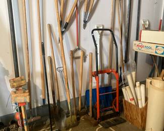 Yard and garden tools and cleaning items