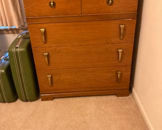 Mid Century 5 drawer dresser, luggage