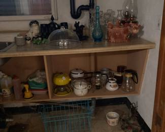 Cookware, coffee pots, tea kettles, lanterns, fondue pots