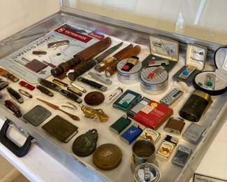 Knives, cigarette lighters, belt buckles