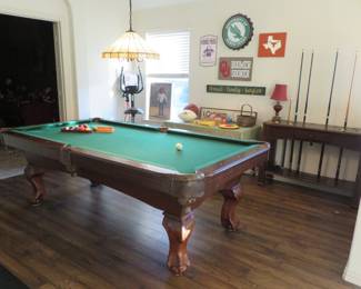 Sportcraft pool table with accessories and accessory storage table