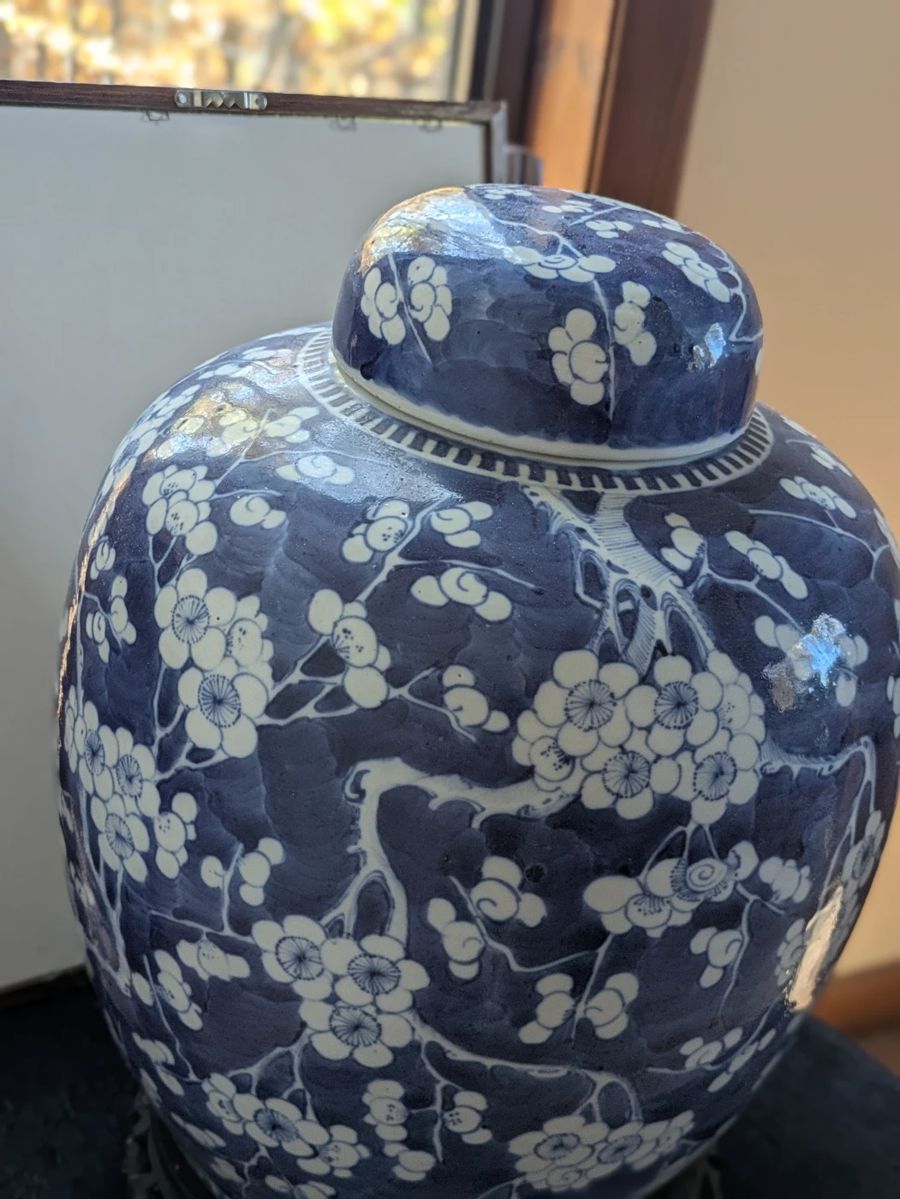 19th Century Ginger Jar with Plum Blossoms