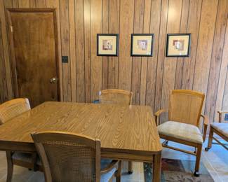 Sturdy Table with Rolling chairs Table 54" Long X 42" Wide X 30" Tall